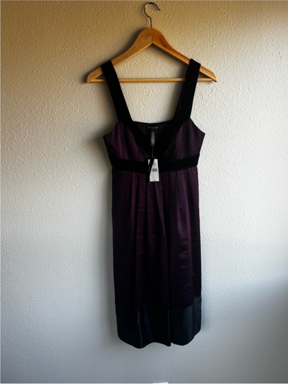 Silk Purple Dress with Black Trim